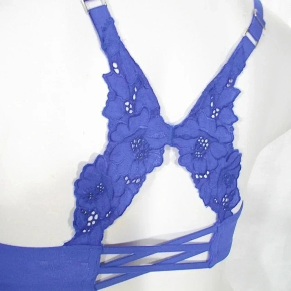 38DDD Unveiled Felina Beautiful Love Front‎ Close Bra Blue NWT - Picture 6 of 11